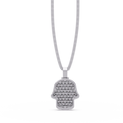Hamsa Hand Diamond Pendant Necklace