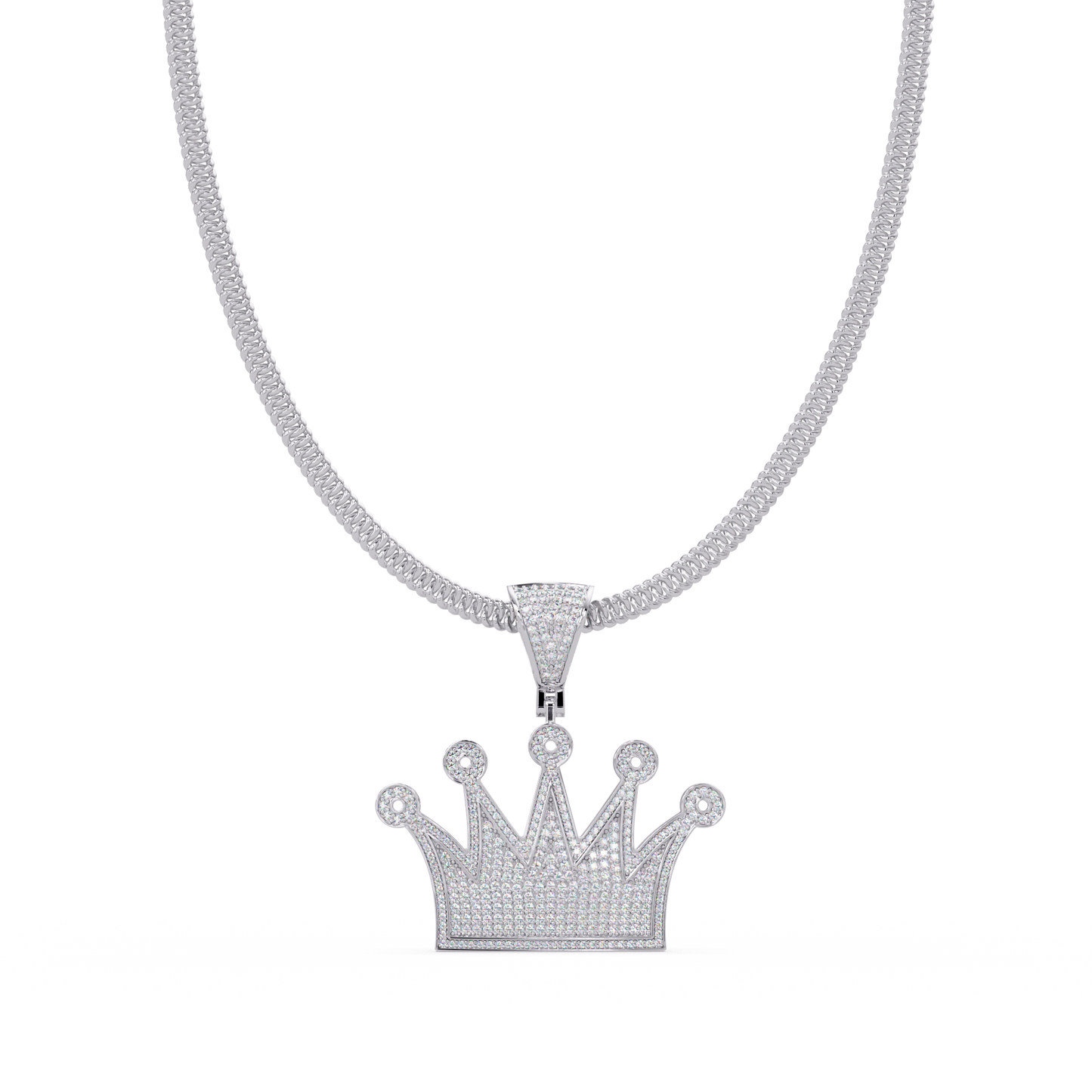 2.03 ct Crown Diamond Pendant Necklace | 14K Gold |