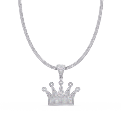 Crown Diamond Pendant Necklace