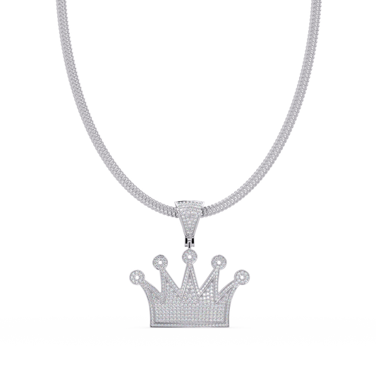 2.03 ct Crown Diamond Pendant Necklace | 14K Gold |