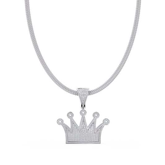 Crown Diamond Pendant Necklace