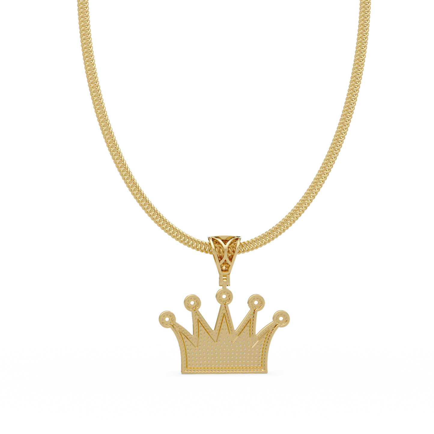 2.03 ct Crown Diamond Pendant Necklace | 14K Gold |