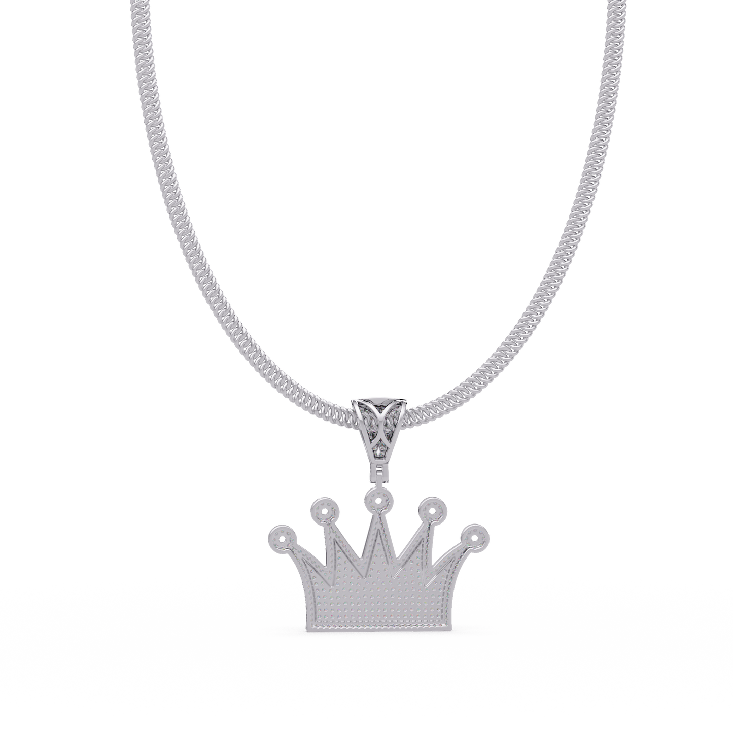 2.03 ct Crown Diamond Pendant Necklace | 14K Gold |