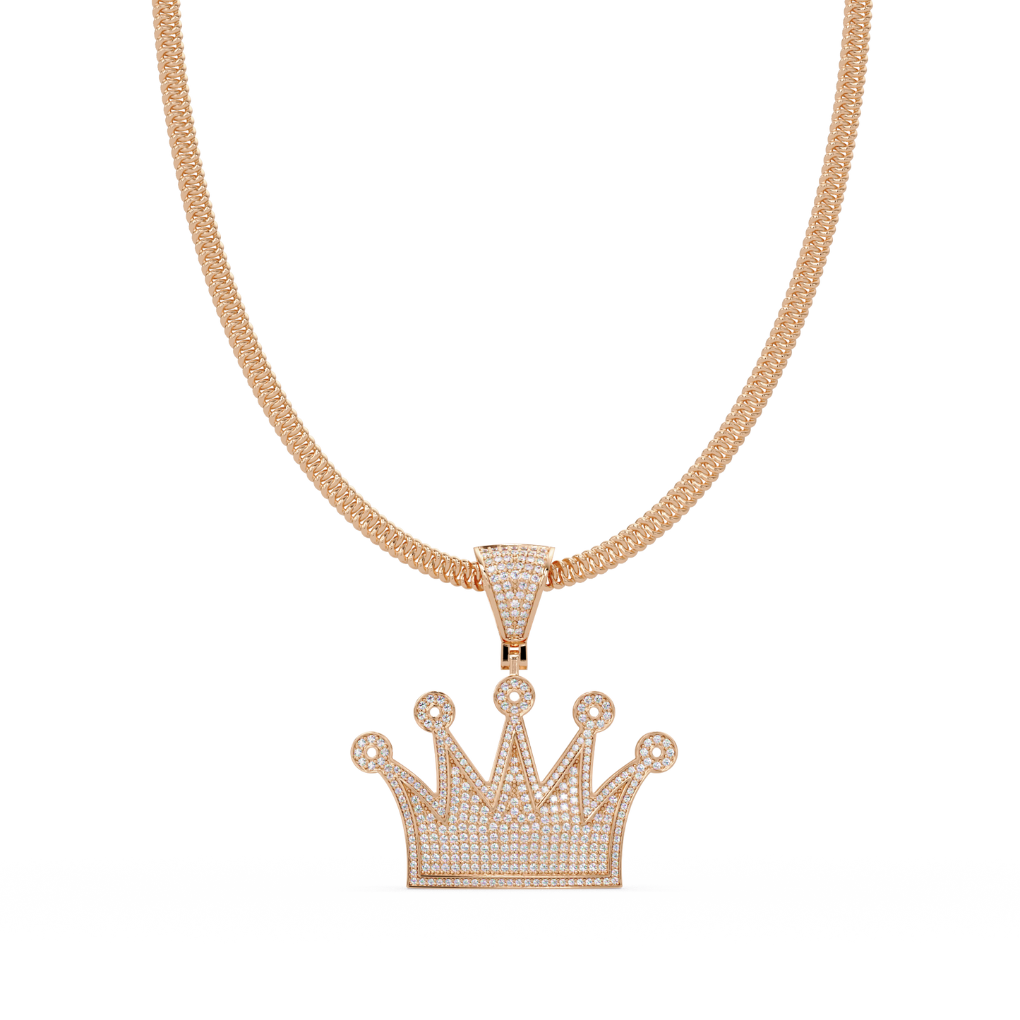 2.03 ct Crown Diamond Pendant Necklace | 14K Gold |