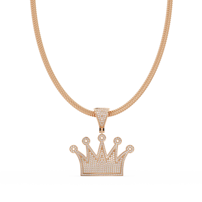 Crown Diamond Pendant Necklace