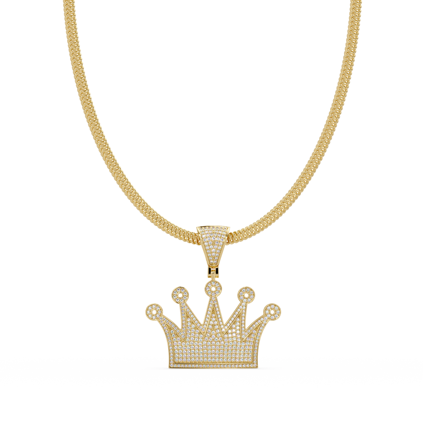 2.03 ct Crown Diamond Pendant Necklace | 14K Gold |