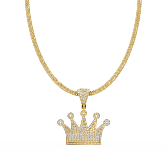 2.03 ct Crown Diamond Pendant Necklace | 14K Gold |
