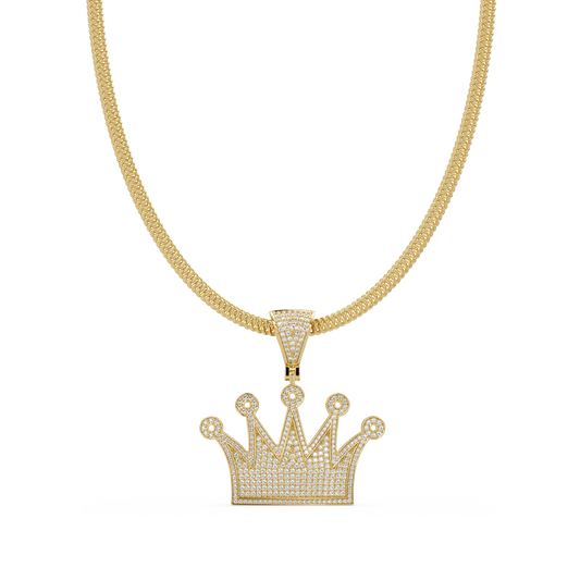 Crown Diamond Pendant Necklace