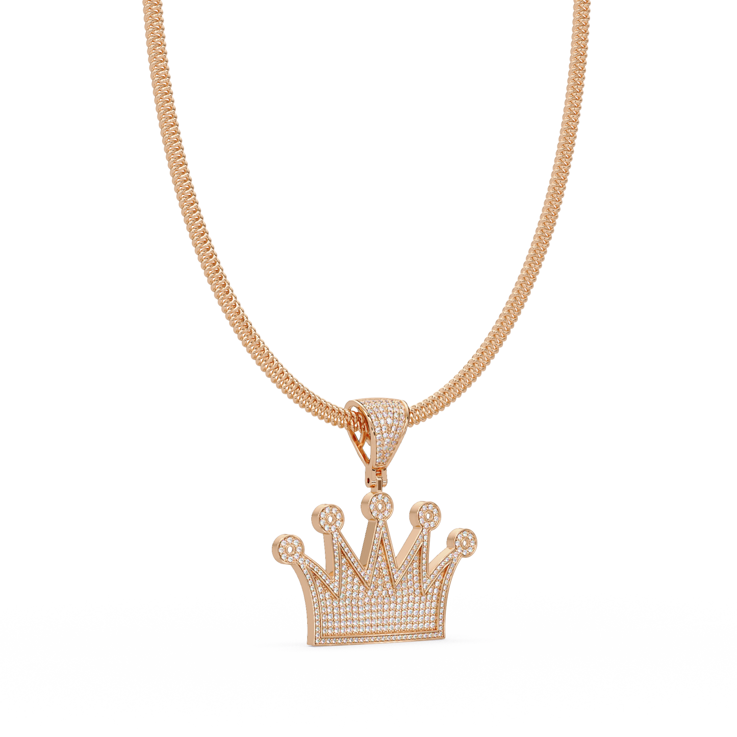 2.03 ct Crown Diamond Pendant Necklace | 14K Gold |