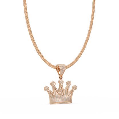 Crown Diamond Pendant Necklace