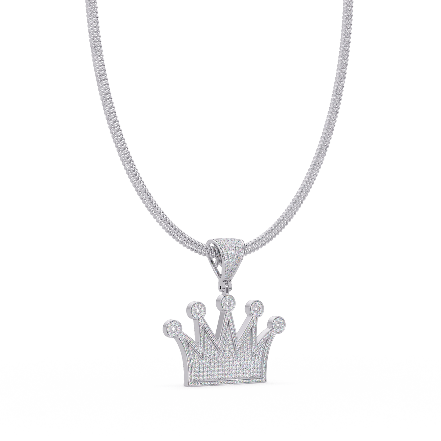 2.03 ct Crown Diamond Pendant Necklace | 14K Gold |