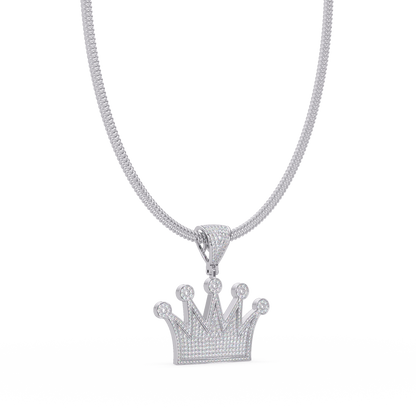 Crown Diamond Pendant Necklace