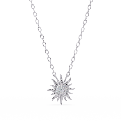 Sunburst Diamond Pendant Necklace