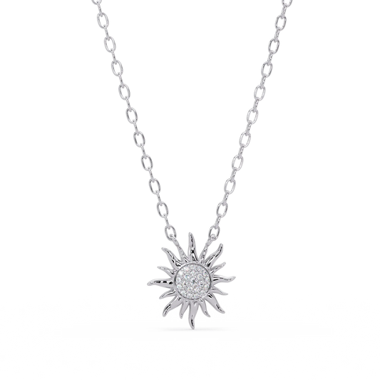 Sunburst Diamond Pendant Necklace