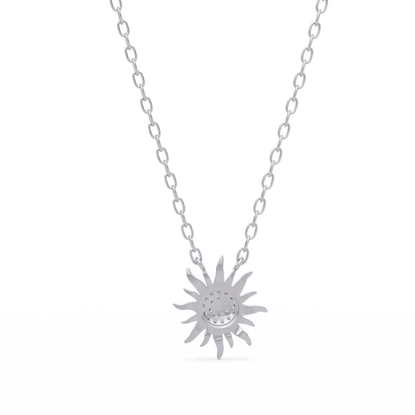0.28 ct Sunburst Diamond Pendant Necklace | 14K Gold |
