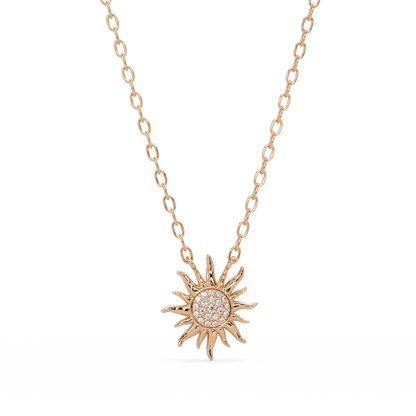 Sunburst Diamond Pendant Necklace