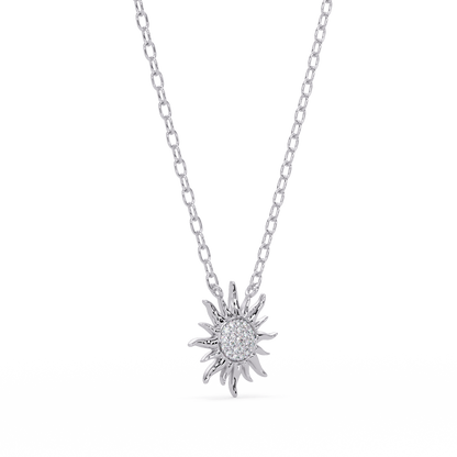 Sunburst Diamond Pendant Necklace
