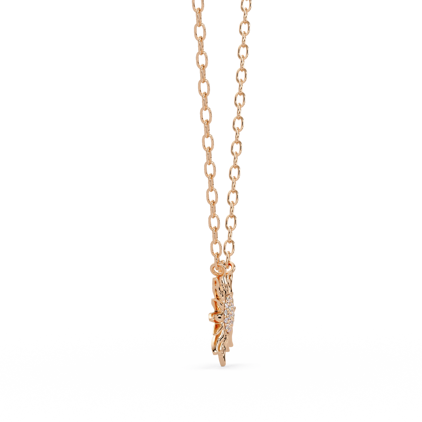 0.28 ct Sunburst Diamond Pendant Necklace | 14K Gold |
