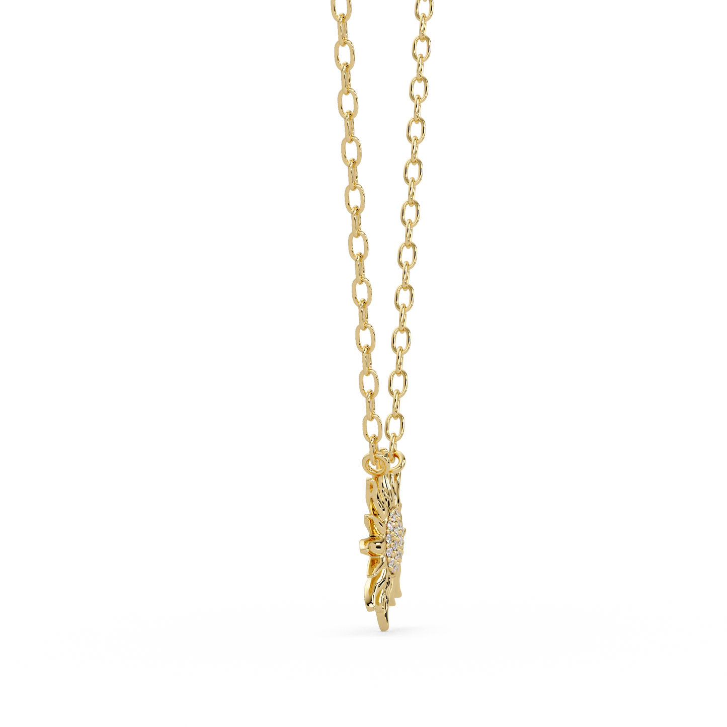 0.28 ct Sunburst Diamond Pendant Necklace | 14K Gold |
