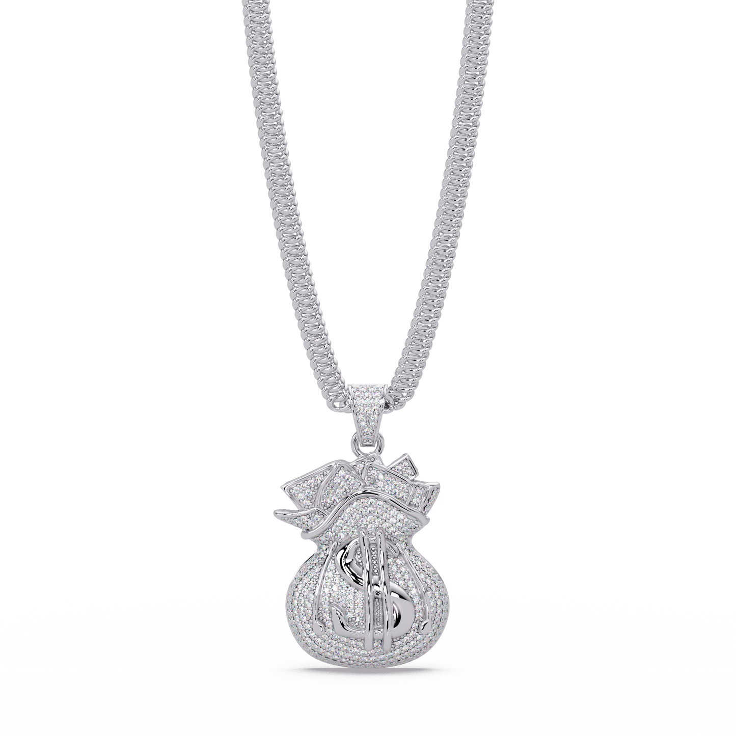 2.04 ct Money Bag Diamond Pendant Necklace | 14K Gold |