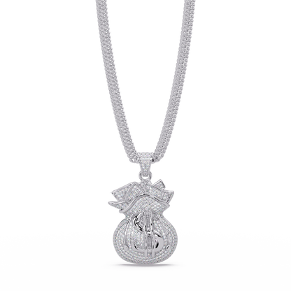 Money Bag Diamond Pendant Necklace