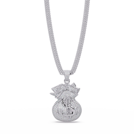 2.04 ct Money Bag Diamond Pendant Necklace | 14K Gold |
