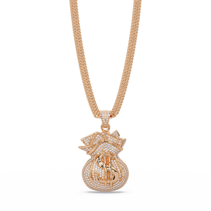 Money Bag Diamond Pendant Necklace