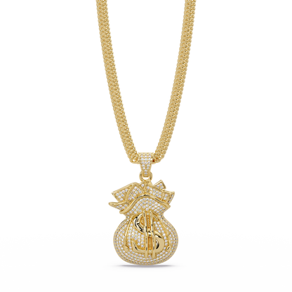 Money Bag Diamond Pendant Necklace