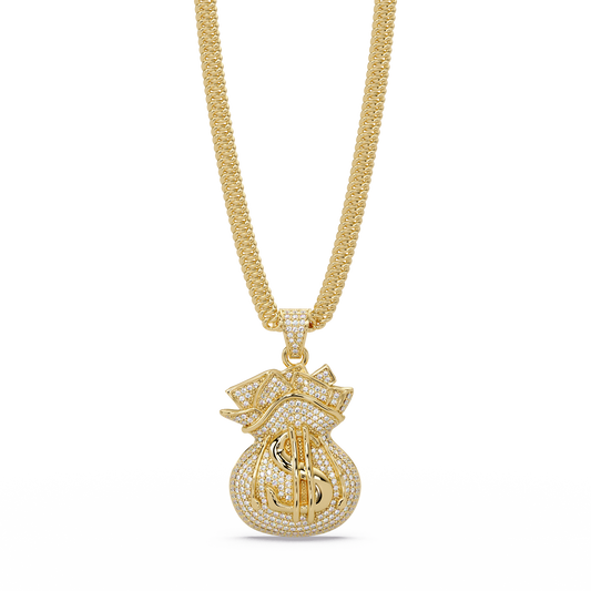 2.04 ct Money Bag Diamond Pendant Necklace | 14K Gold |