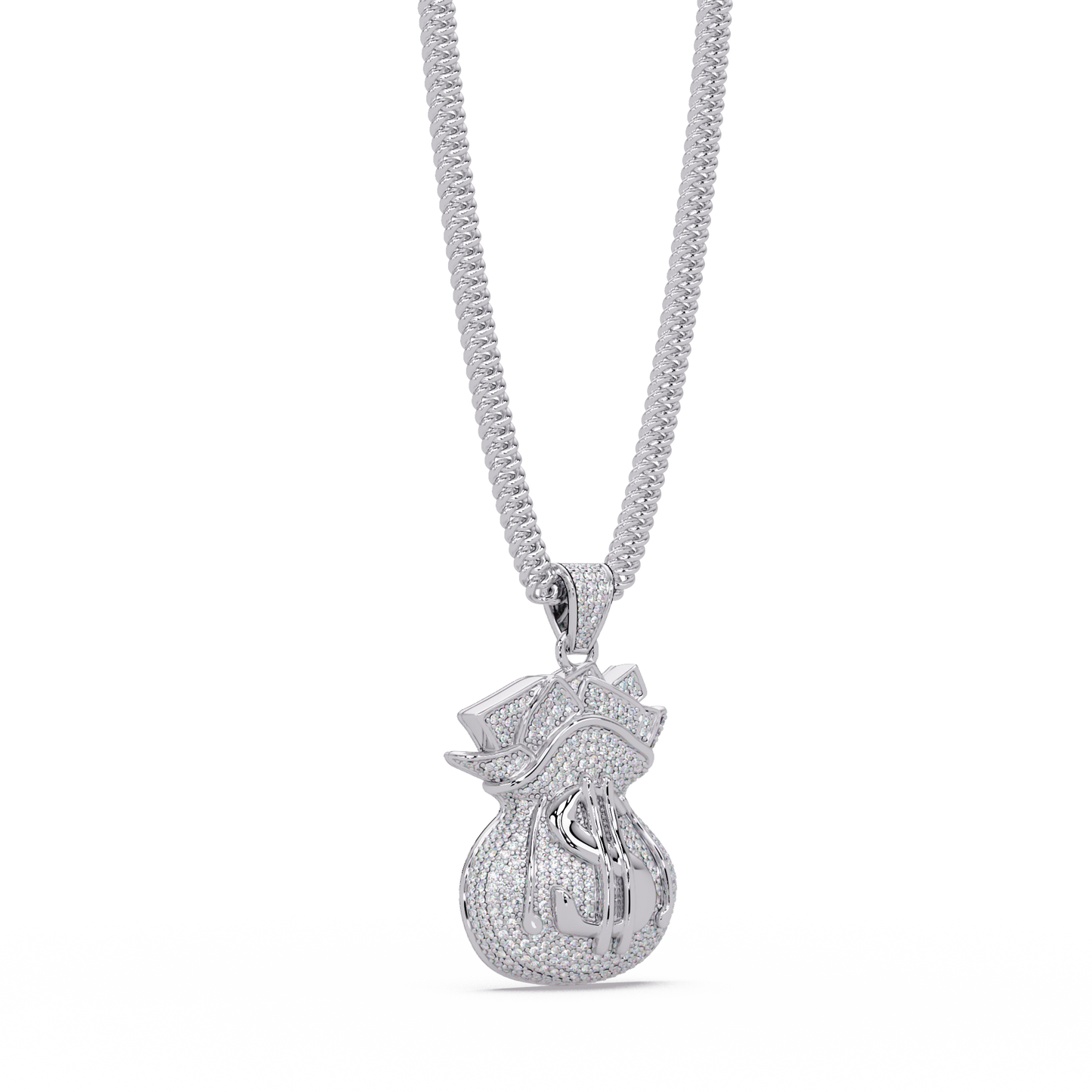 2.04 ct Money Bag Diamond Pendant Necklace | 14K Gold |