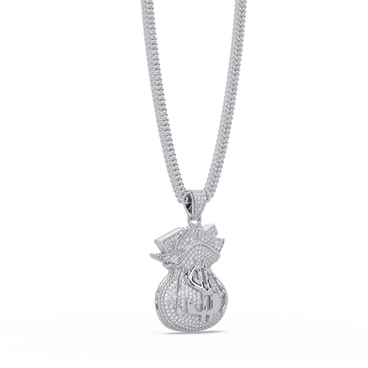 Money Bag Diamond Pendant Necklace