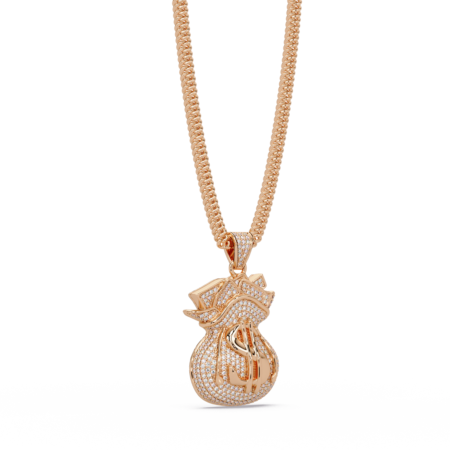 2.04 ct Money Bag Diamond Pendant Necklace | 14K Gold |