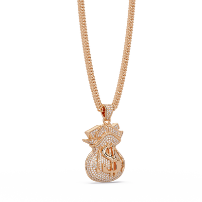 Money Bag Diamond Pendant Necklace