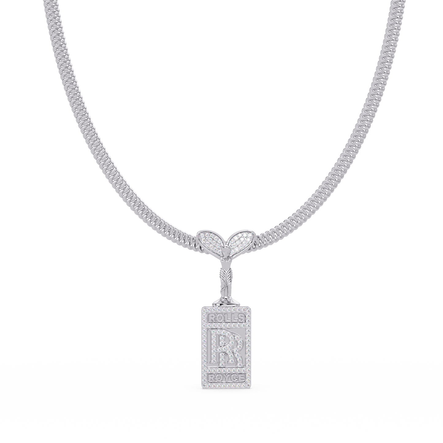 0.78 ct Custom Initial Tag Diamond Pendant Necklace | 14K Gold |
