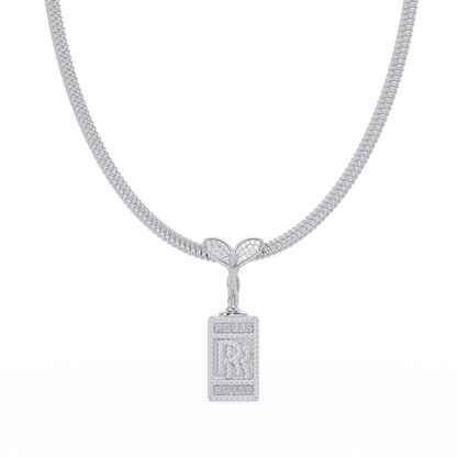 Custom Initial Tag Diamond Pendant Necklace