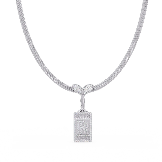 Custom Initial Tag Diamond Pendant Necklace