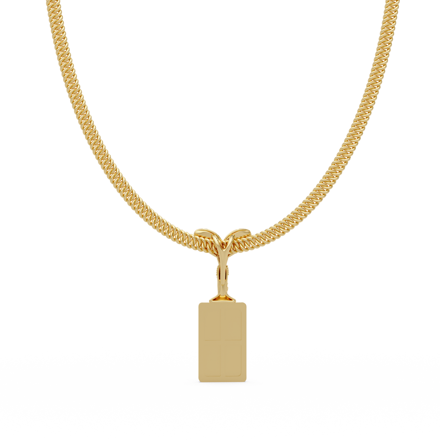 0.78 ct Custom Initial Tag Diamond Pendant Necklace | 14K Gold |