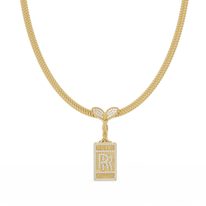 Custom Initial Tag Diamond Pendant Necklace