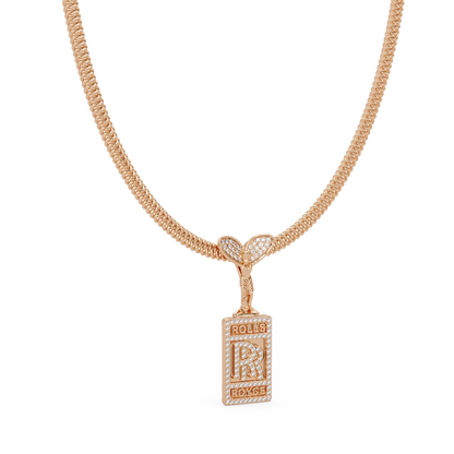 Custom Initial Tag Diamond Pendant Necklace