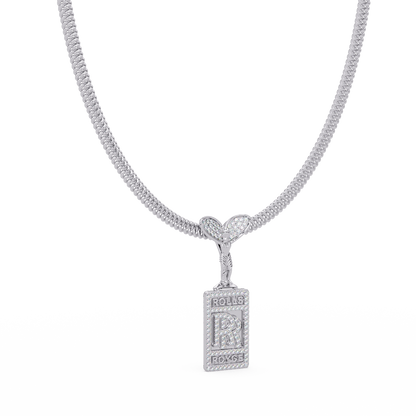 Custom Initial Tag Diamond Pendant Necklace