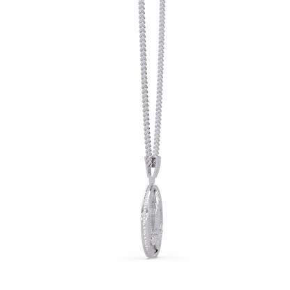 Praying Hands Medallion Diamond Pendant Necklace