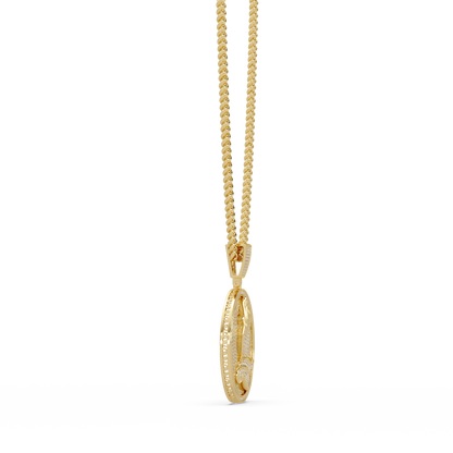 Praying Hands Medallion Diamond Pendant Necklace