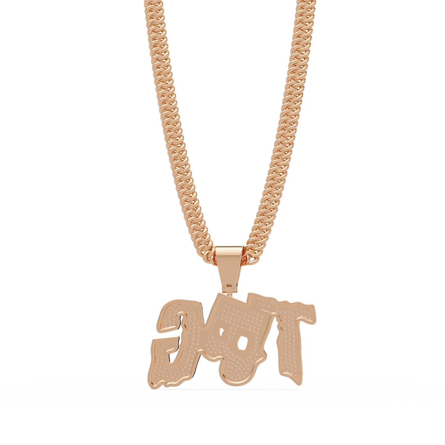 1.18 ct Custom Letter Diamond Pendant Necklace | 14K Gold |
