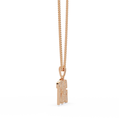 Custom Letter Diamond Pendant Necklace