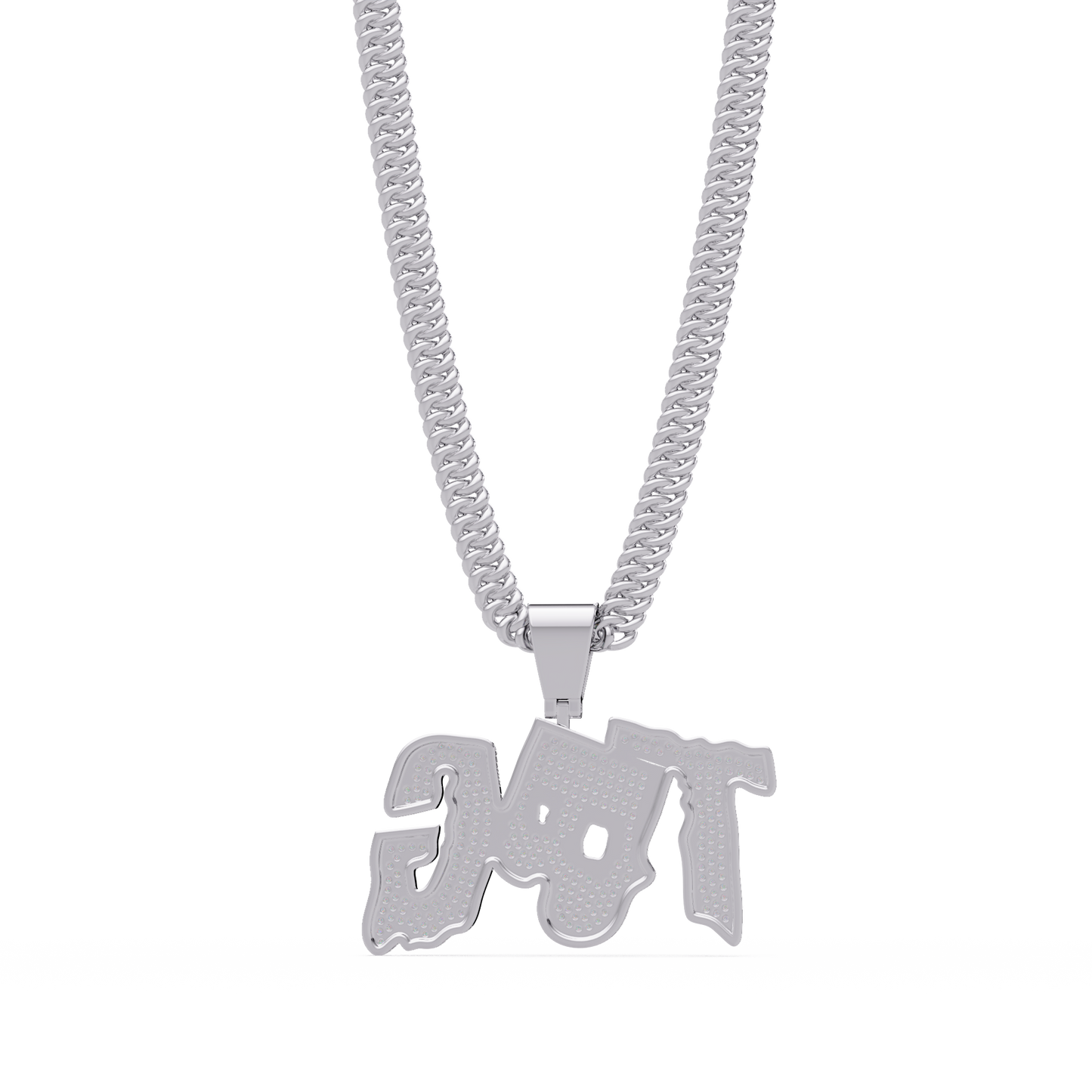 1.18 ct Custom Letter Diamond Pendant Necklace | 14K Gold |