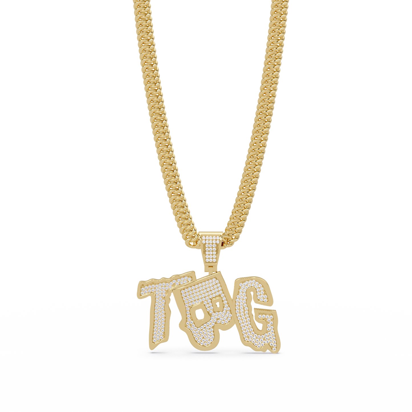 1.18 ct Custom Letter Diamond Pendant Necklace | 14K Gold |
