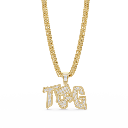 1.18 ct Custom Letter Diamond Pendant Necklace | 14K Gold |