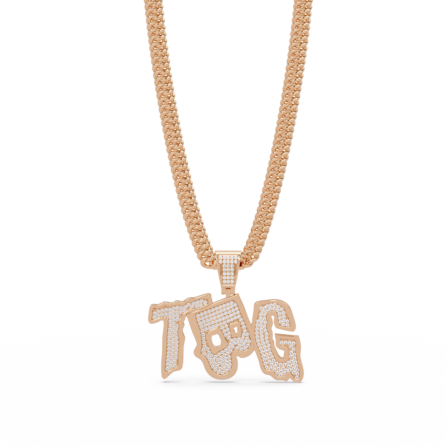 1.18 ct Custom Letter Diamond Pendant Necklace | 14K Gold |