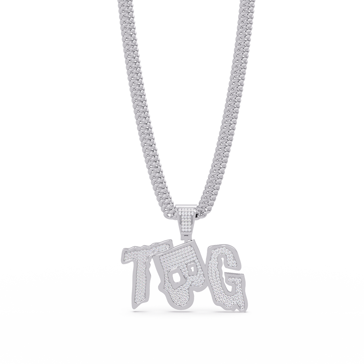 1.18 ct Custom Letter Diamond Pendant Necklace | 14K Gold |