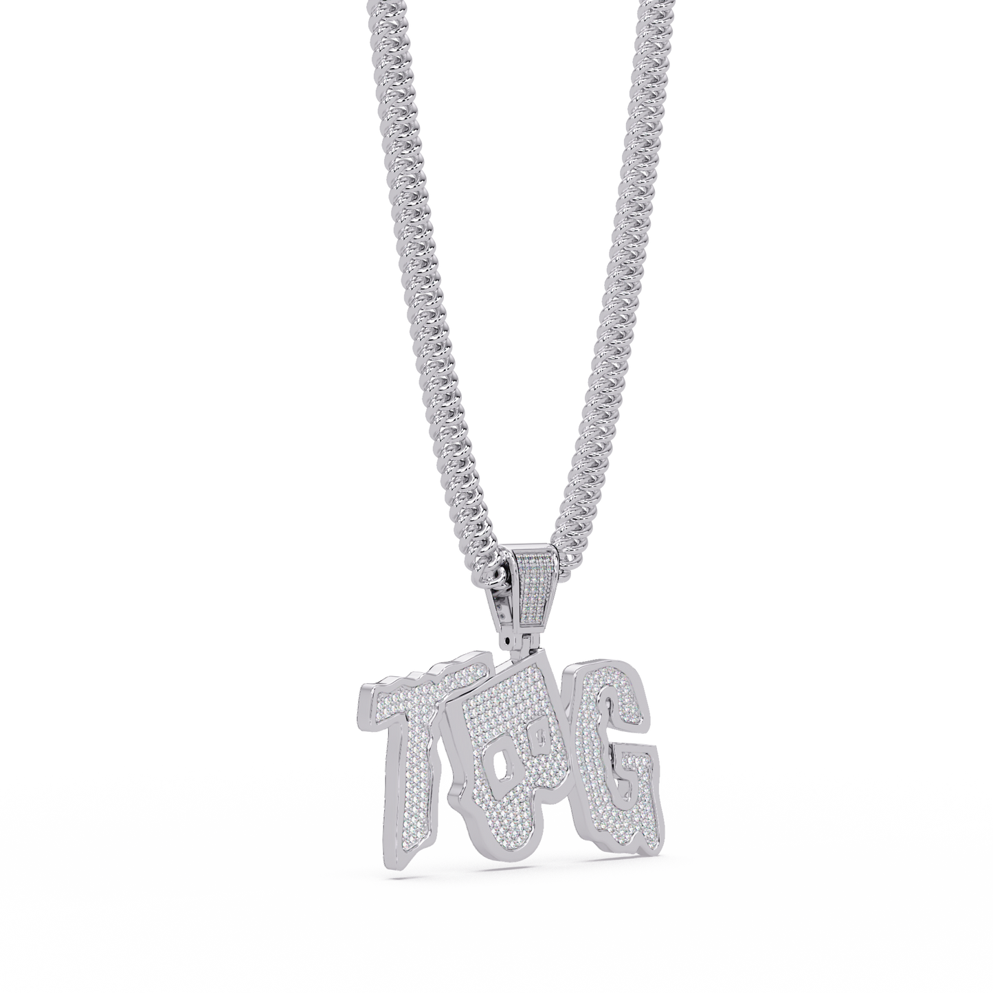 1.18 ct Custom Letter Diamond Pendant Necklace | 14K Gold |
